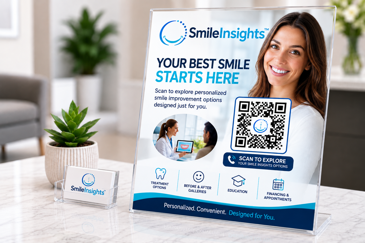 SmileInsights in-office QR-code experience